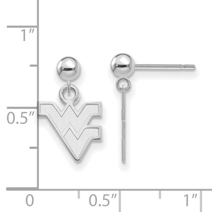 Sterlingsilber Rhodiniert Logoart West Virginia University W V Hängend Kugel Ohrstecker