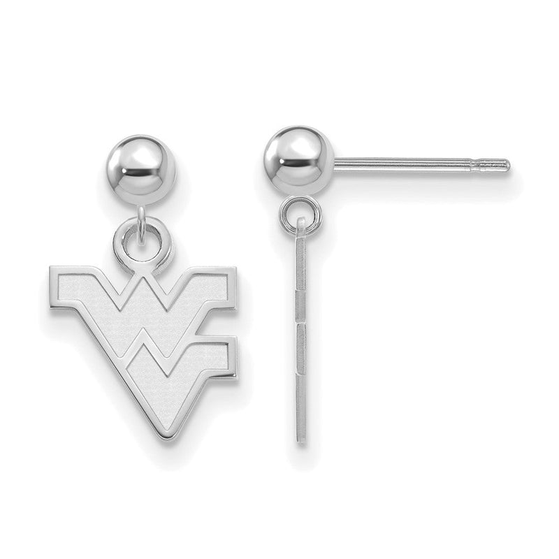 Sterlingsilber Rhodiniert Logoart West Virginia University W V Hängend Kugel Ohrstecker