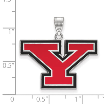 Sterlingsilber Rhodiniert Logoart Youngstown State University Buchstabe Y Groß Emailliert Anhänger