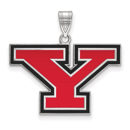 Sterlingsilber Rhodiniert Logoart Youngstown State University Buchstabe Y Groß Emailliert Anhänger