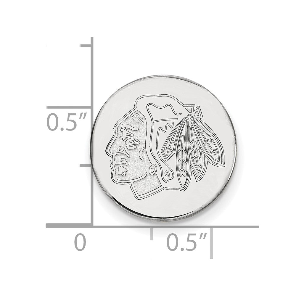 Sterlingsilber Rhodiniert Nhl Logoart Chicago Blackhawks Anstecknadel