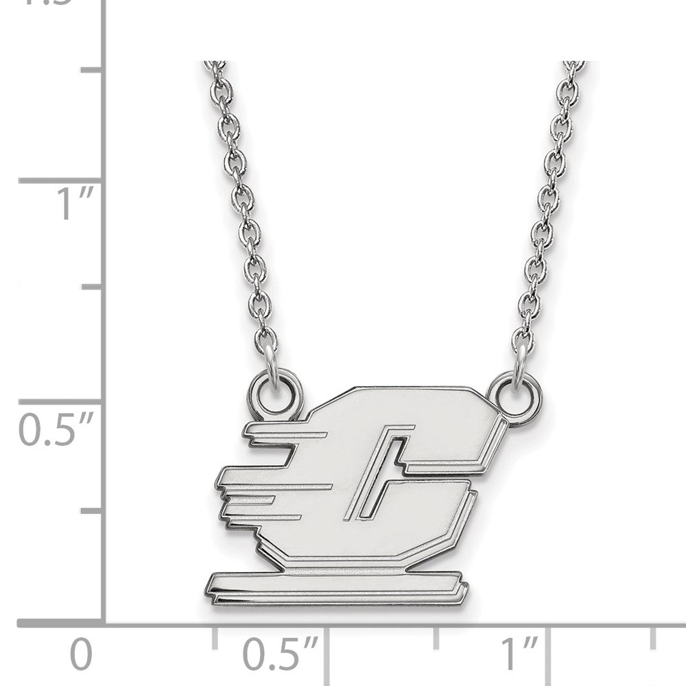 10K Weißgold Logoart Central Michigan University Buchstabe C Klein Anhänger 18 Zoll Halskette