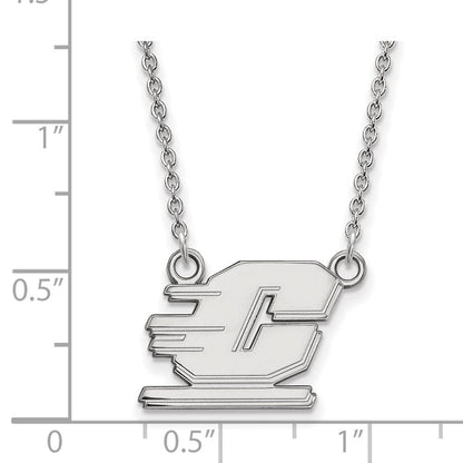 10K Weißgold Logoart Central Michigan University Buchstabe C Klein Anhänger 18 Zoll Halskette