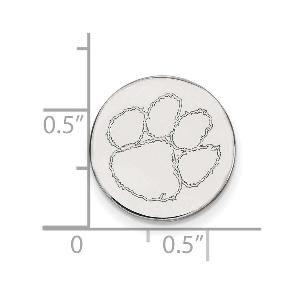 14K Weißgold Logoart Clemson University Tiger Paw Anstecknadel