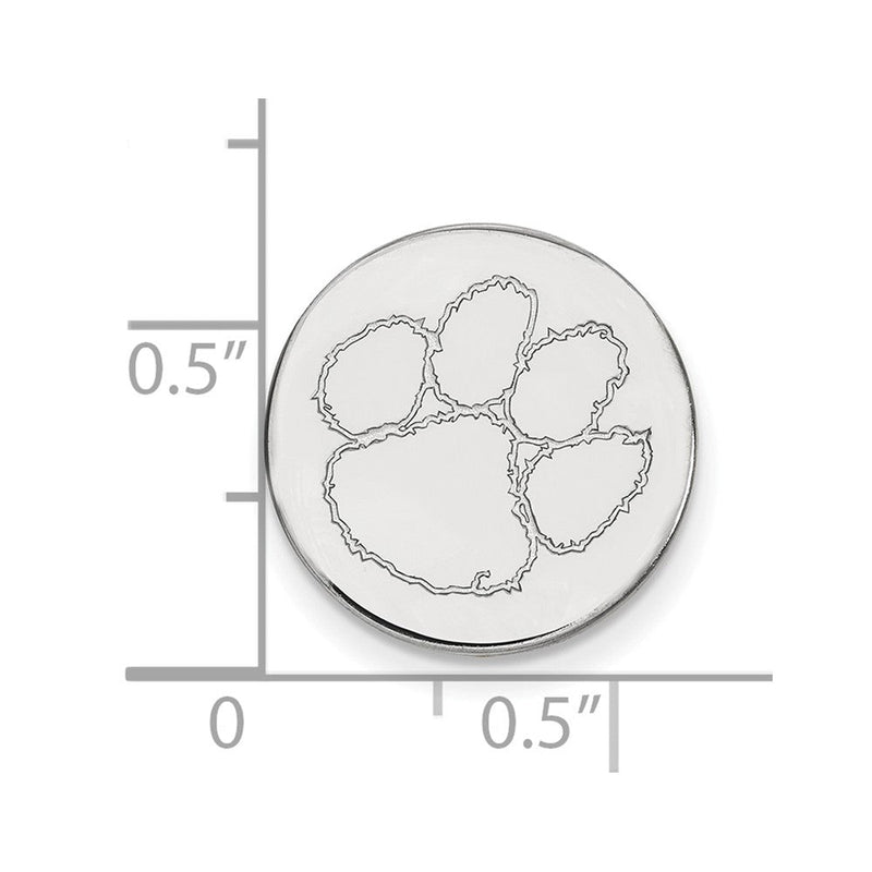 14K Weißgold Logoart Clemson University Tiger Paw Anstecknadel