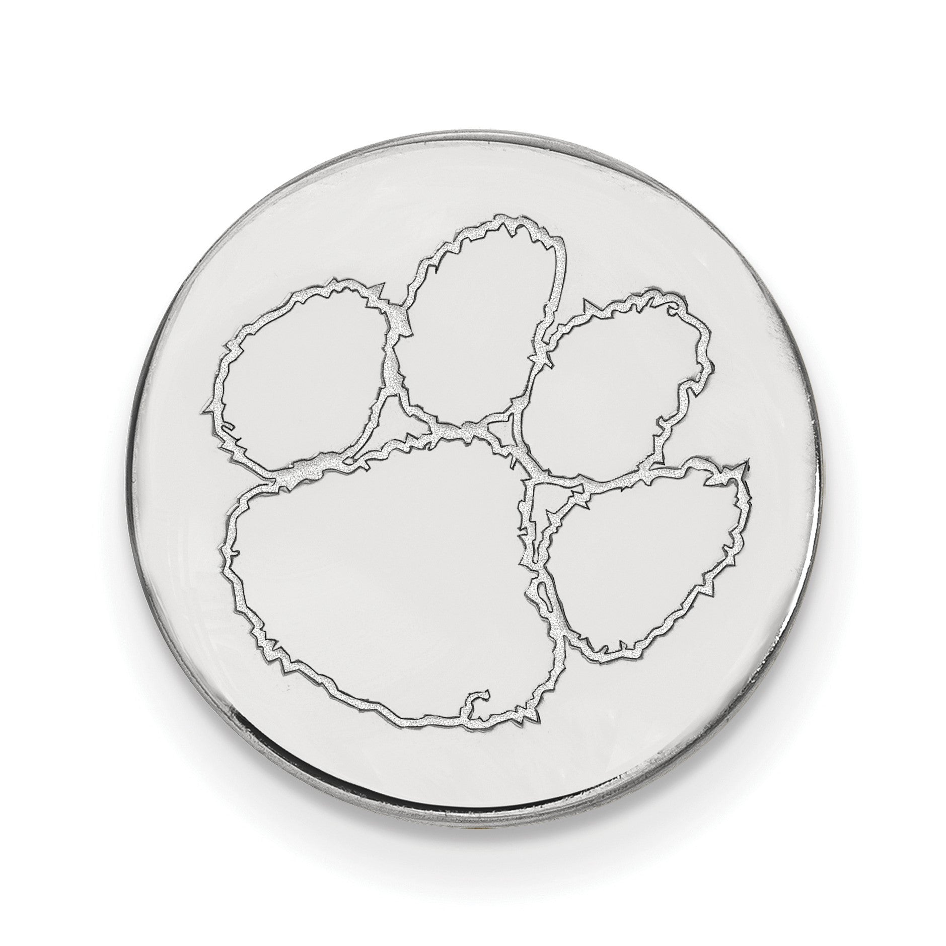 14K Weißgold Logoart Clemson University Tiger Paw Anstecknadel