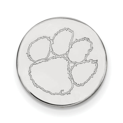 14K Weißgold Logoart Clemson University Tiger Paw Anstecknadel