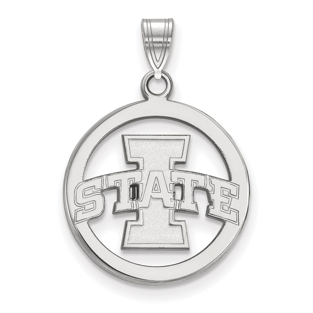 Sterlingsilber Rhodiniert Logoart Iowa State University Mittel Kreis Anhänger