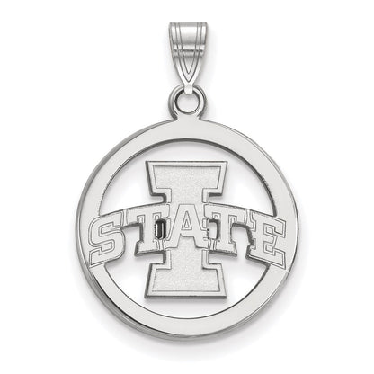 Sterlingsilber Rhodiniert Logoart Iowa State University Mittel Kreis Anhänger