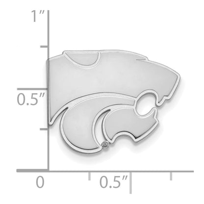 14K Weißgold Logoart Kansas State University Wildkatze Anstecknadel