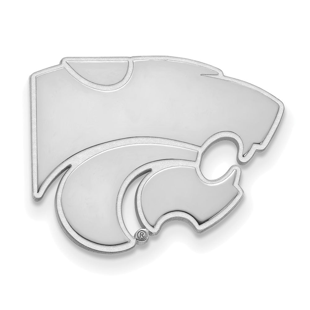 14K Weißgold Logoart Kansas State University Wildkatze Anstecknadel