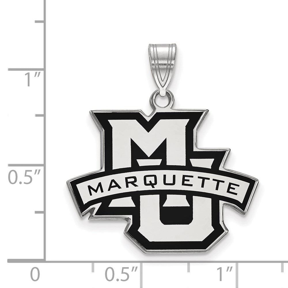 Sterlingsilber Rhodiniert Logoart Marquette University Groß Emailliert Anhänger