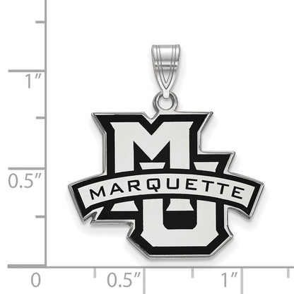 Sterlingsilber Rhodiniert Logoart Marquette University Groß Emailliert Anhänger