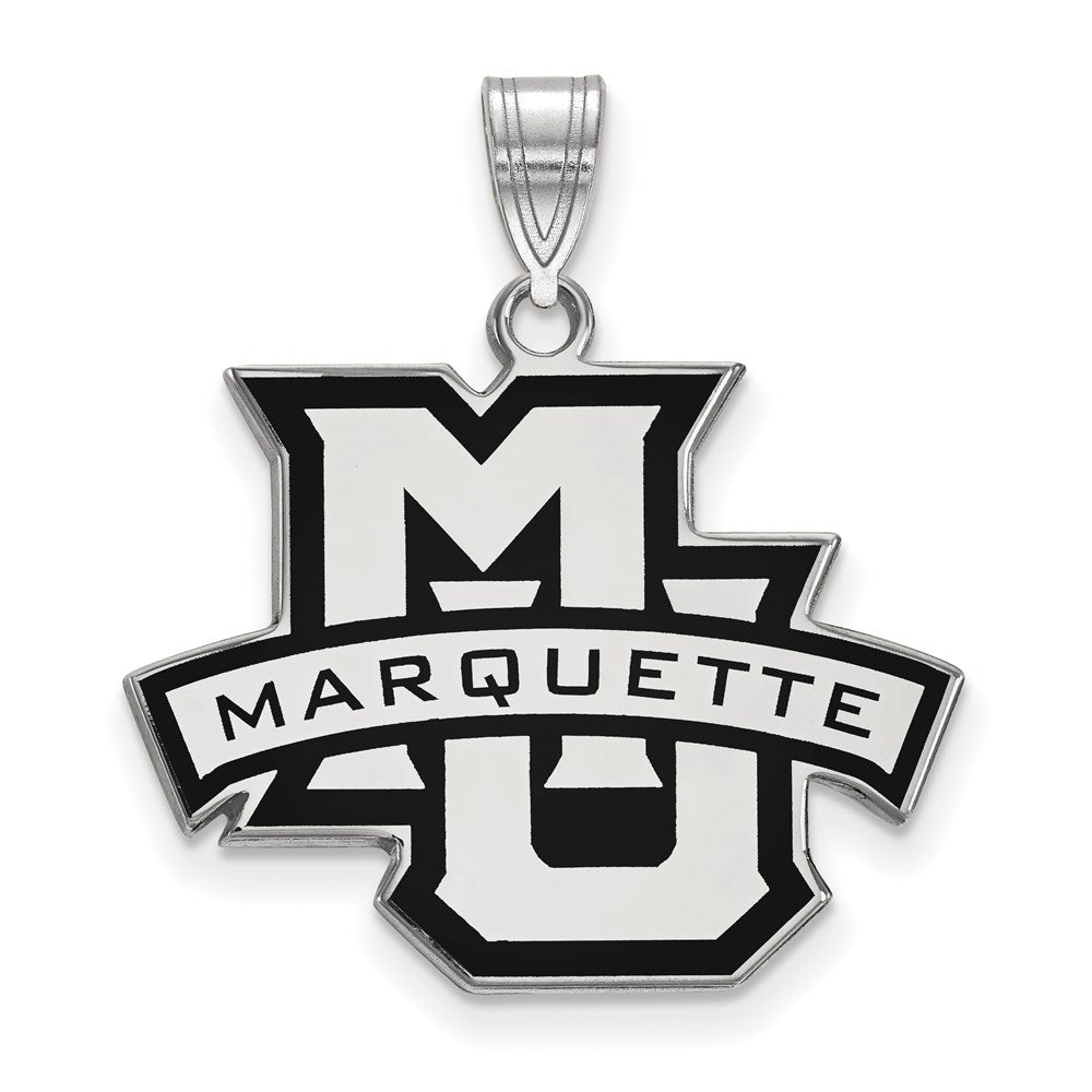 Sterlingsilber Rhodiniert Logoart Marquette University Groß Emailliert Anhänger