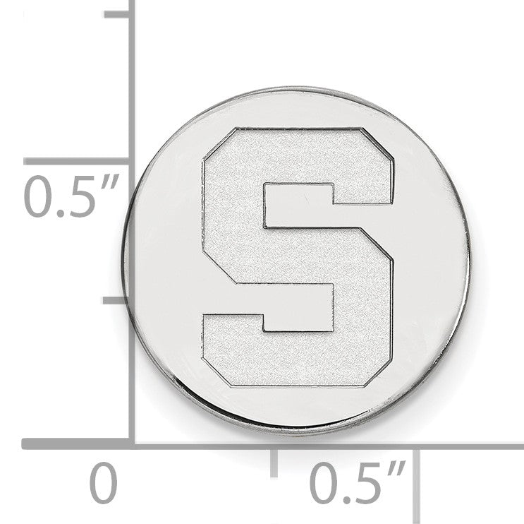 14K Weißgold Logoart Michigan State University Buchstabe S Anstecknadel