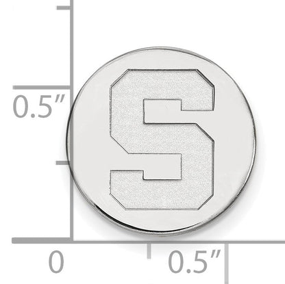 14K Weißgold Logoart Michigan State University Buchstabe S Anstecknadel