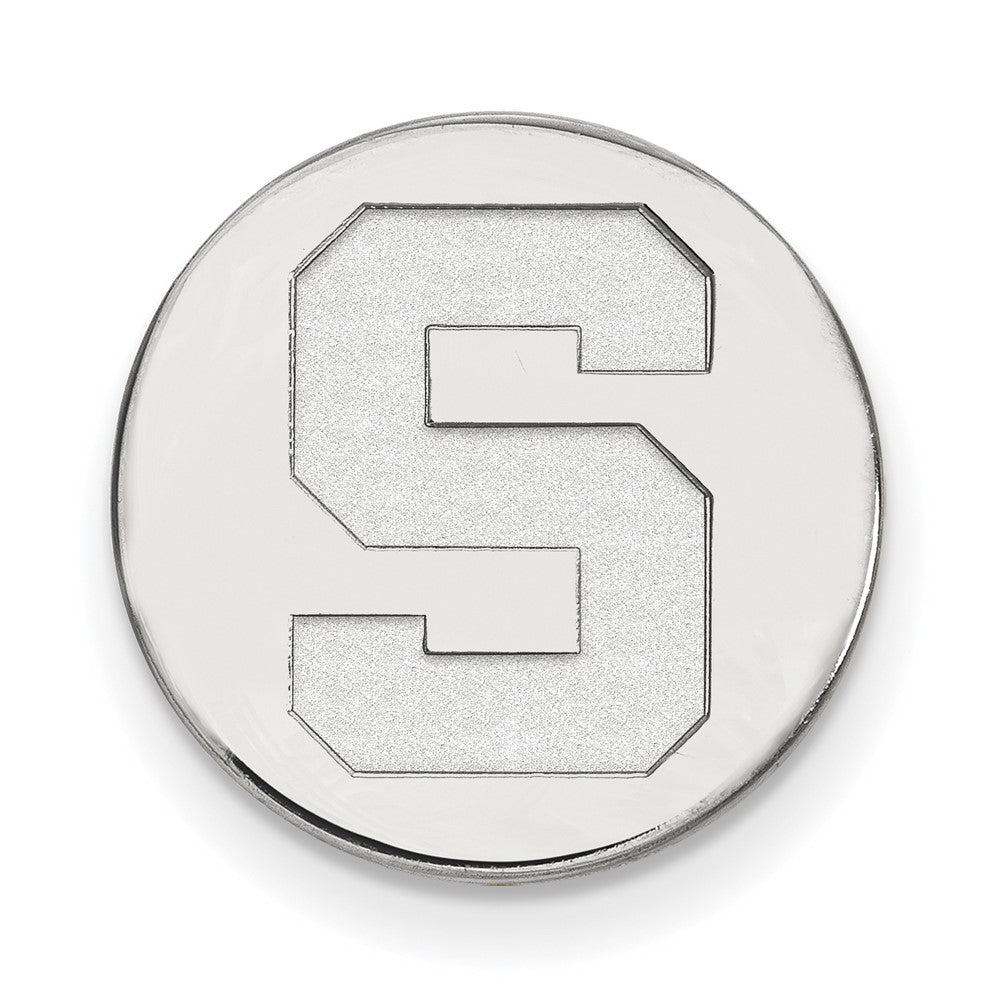 14K Weißgold Logoart Michigan State University Buchstabe S Anstecknadel