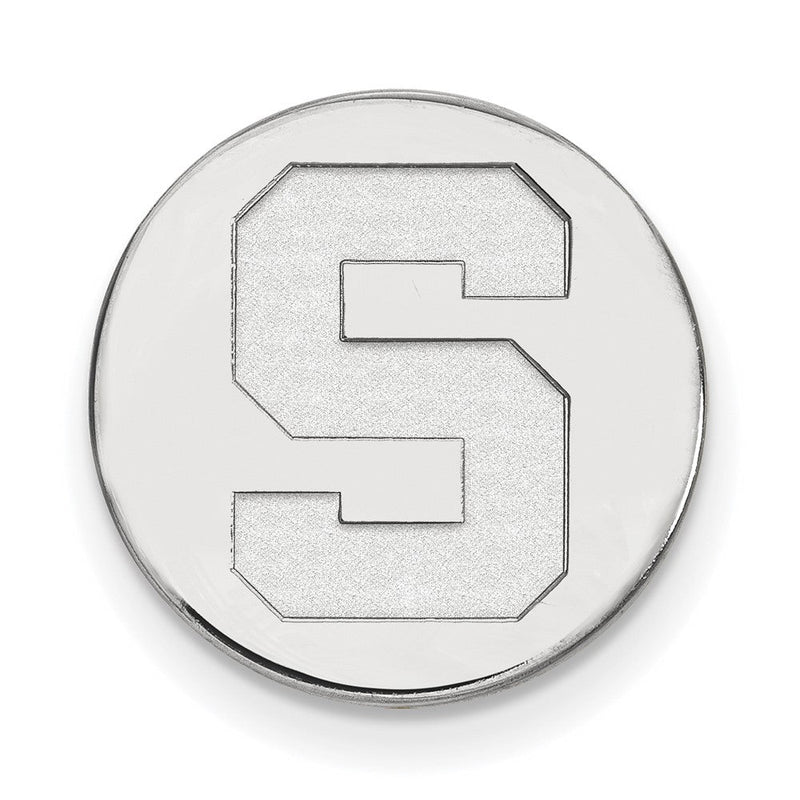 14K Weißgold Logoart Michigan State University Buchstabe S Anstecknadel