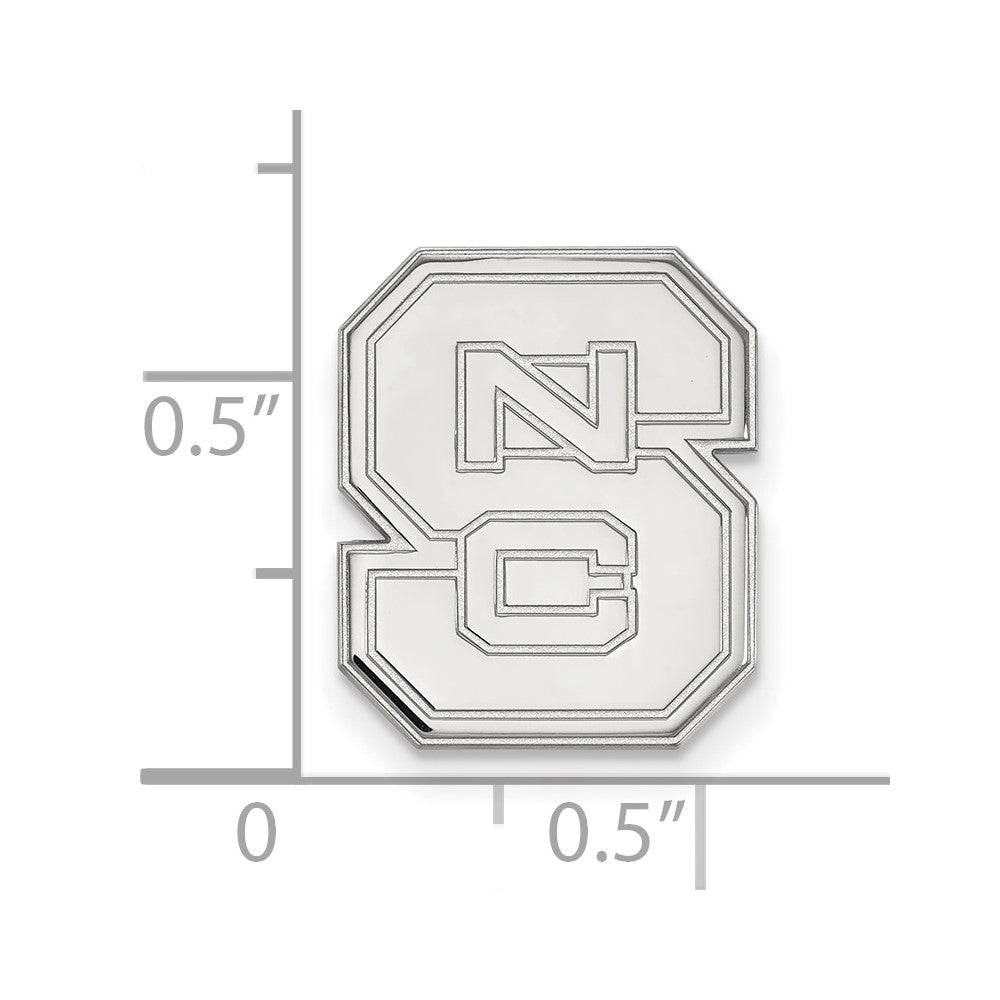 14K Weißgold Logoart North Carolina State University N-c-s Anstecknadel