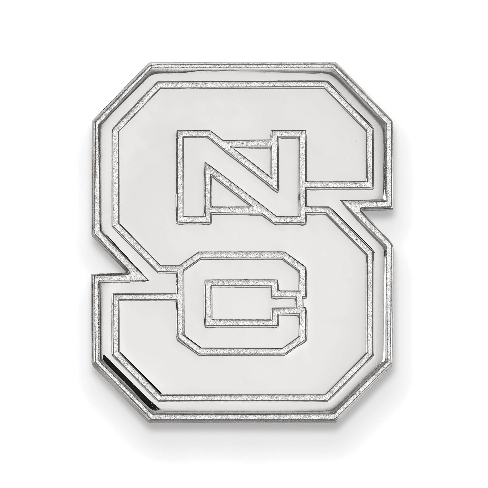 14K Weißgold Logoart North Carolina State University N-c-s Anstecknadel