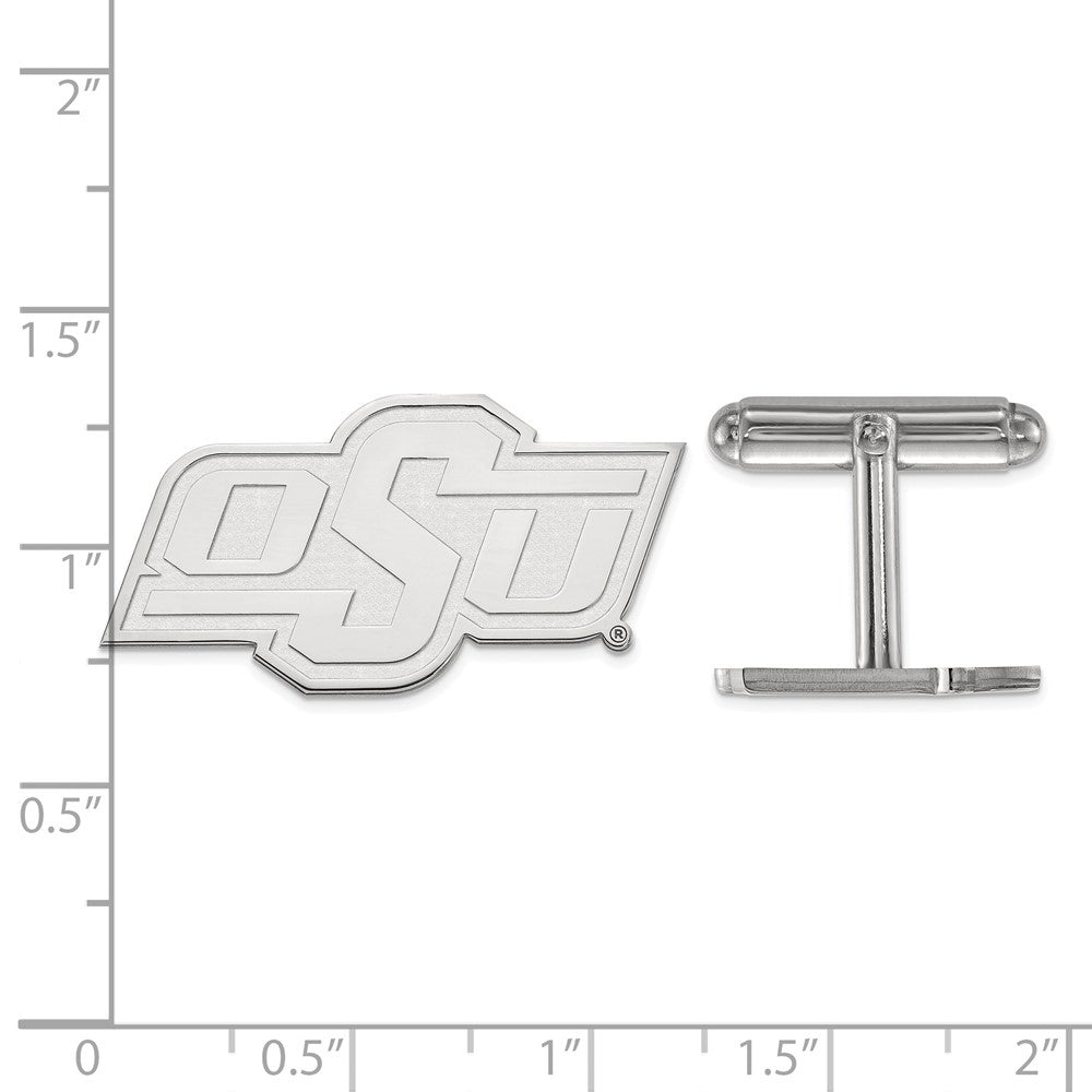 Sterlingsilber Rhodiniert Logoart Oklahoma State University Manschette Knöpfe