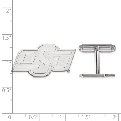 Sterlingsilber Rhodiniert Logoart Oklahoma State University Manschette Knöpfe