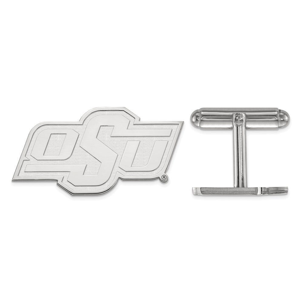 Sterlingsilber Rhodiniert Logoart Oklahoma State University Manschette Knöpfe