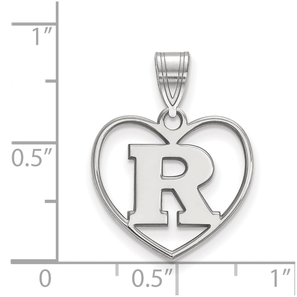 Sterlingsilber Rhodiniert Logoart Rutgers University Buchstabe R Herz Anhänger