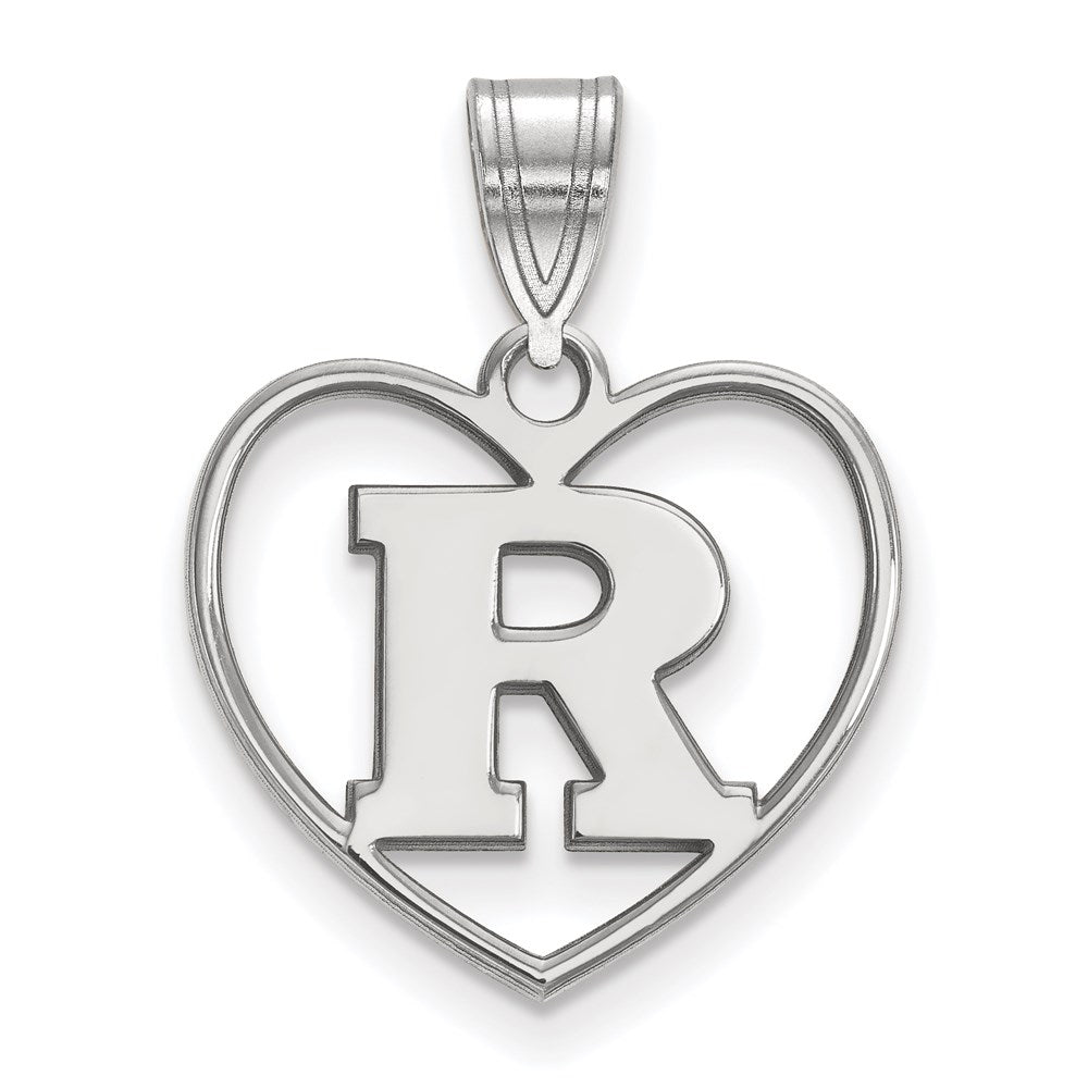 Sterlingsilber Rhodiniert Logoart Rutgers University Buchstabe R Herz Anhänger