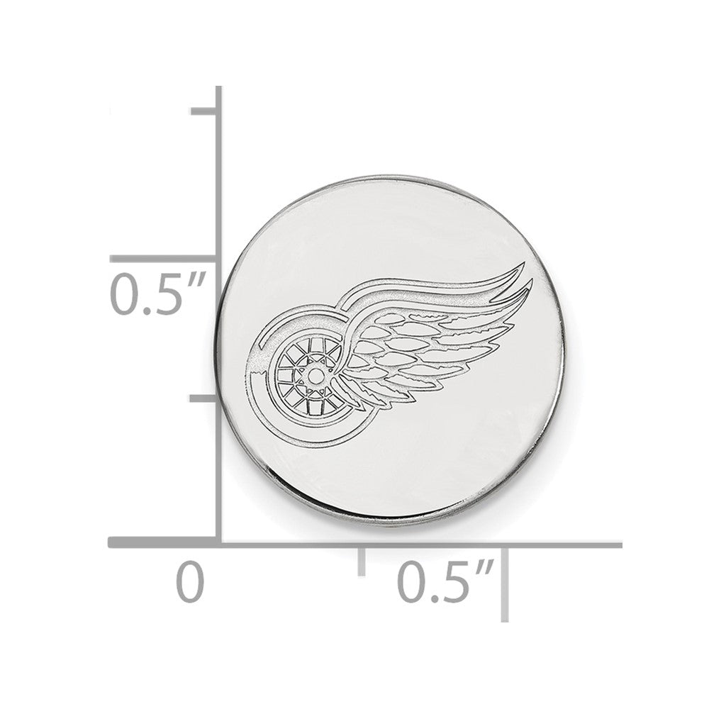 14K Weißgold Nhl Logoart Detroit Rot Flügel Anstecknadel