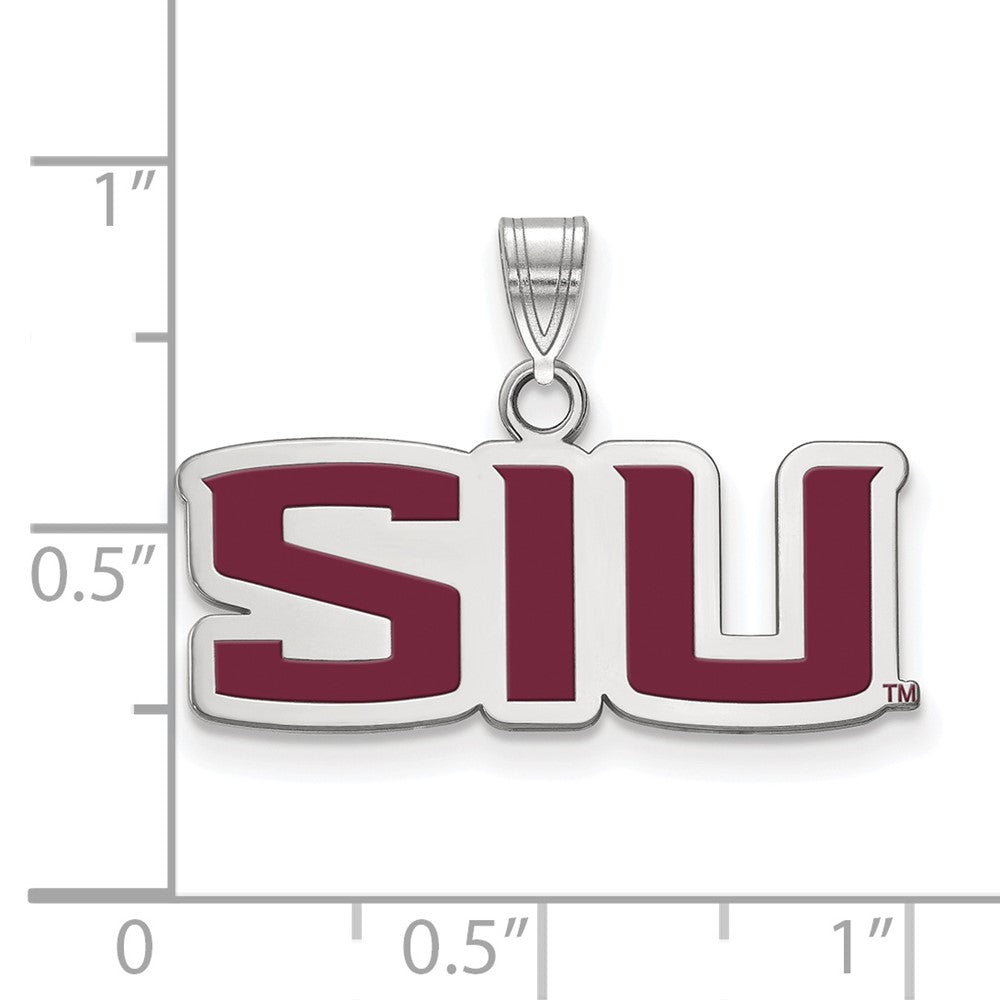 Sterlingsilber Rhodiniert Logoart Southern Illinois University S I U Klein Emailliert Anhänger