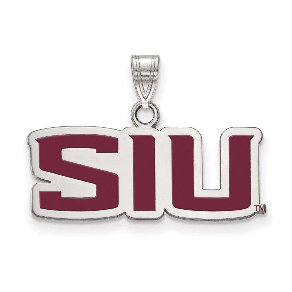 Sterlingsilber Rhodiniert Logoart Southern Illinois University S I U Klein Emailliert Anhänger
