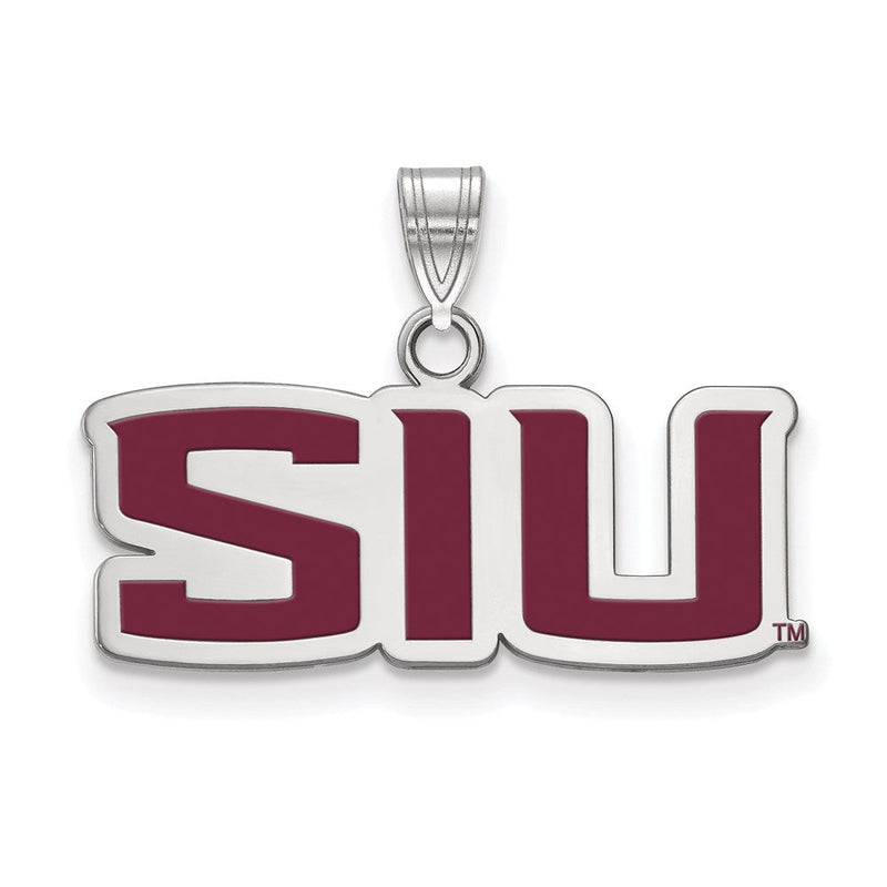 Sterlingsilber Rhodiniert Logoart Southern Illinois University S I U Klein Emailliert Anhänger