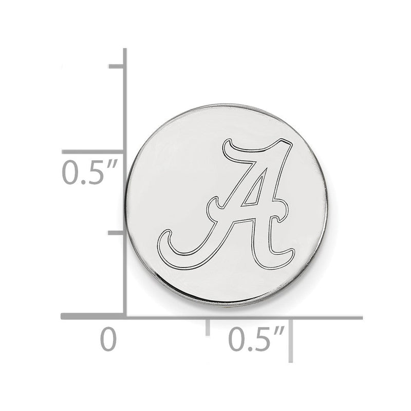 14K Weißgold Logoart University Of Alabama Buchstabe A Anstecknadel