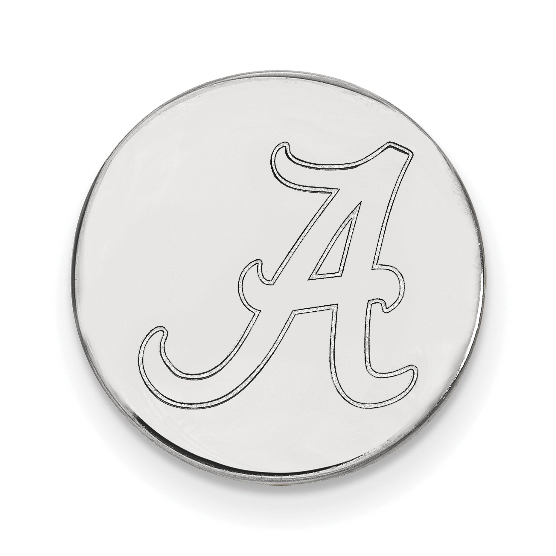 14K Weißgold Logoart University Of Alabama Buchstabe A Anstecknadel