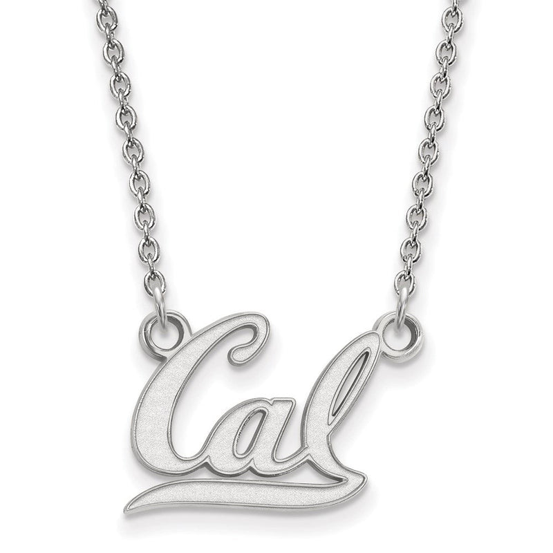 10K Weißgold Logoart University Of California Berkeley Klein Anhänger 18 Zoll Halskette