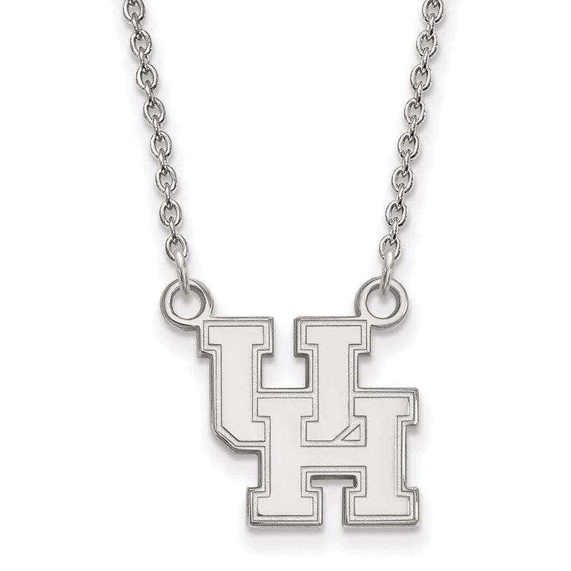 Sterlingsilber Rhodiniert Logoart University Of Houston U H Klein Anhänger 18 Zoll Halskette