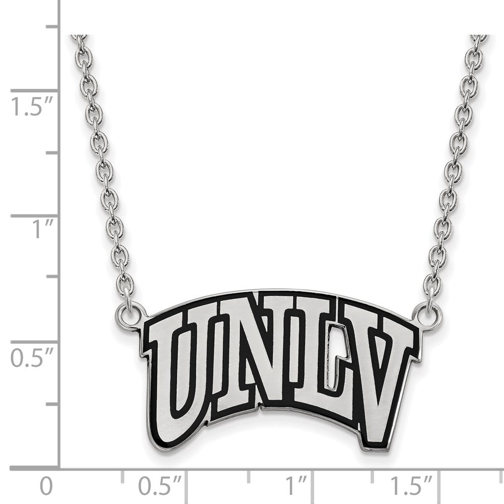 Sterlingsilber Rhodiniert Logoart University Of Nevada Las Vegas U N L V Groß Emailliert Anhänger 18 Zoll Halskette