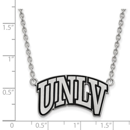 Sterlingsilber Rhodiniert Logoart University Of Nevada Las Vegas U N L V Groß Emailliert Anhänger 18 Zoll Halskette