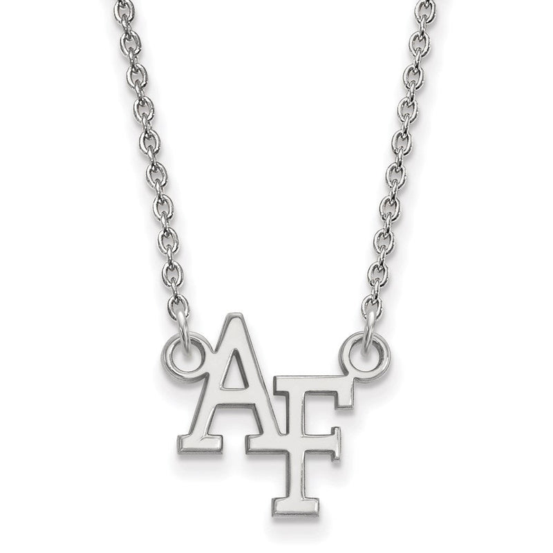 Sterlingsilber Rhodiniert Logoart Vereinigt Staaten Luft Kraft Akademie A F Klein Anhänger 18 Zoll Halskette
