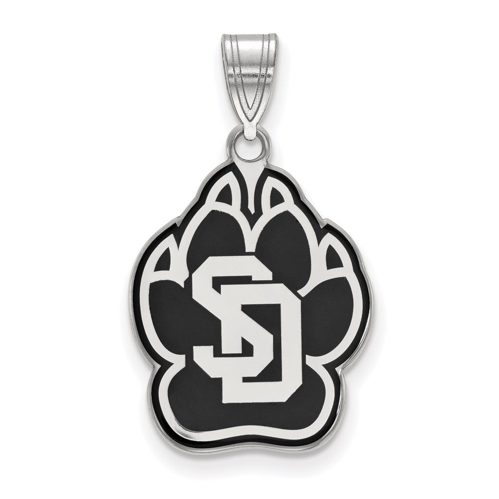 Sterlingsilber Rhodiniert Logoart University Of South Dakota Groß Emailliert Anhänger