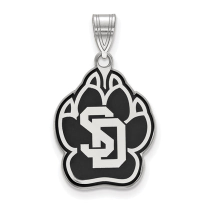 Sterlingsilber Rhodiniert Logoart University Of South Dakota Groß Emailliert Anhänger