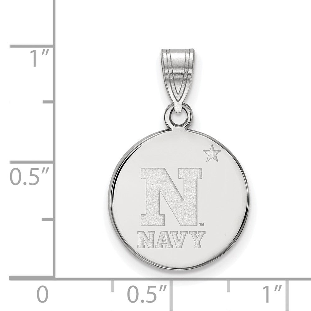 Sterlingsilber Rhodiniert Logoart Us Naval Akademie Mittel Plättchen Anhänger