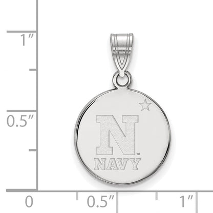 Sterlingsilber Rhodiniert Logoart Us Naval Akademie Mittel Plättchen Anhänger