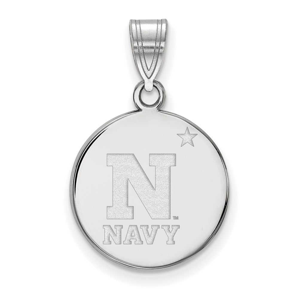 Sterlingsilber Rhodiniert Logoart Us Naval Akademie Mittel Plättchen Anhänger