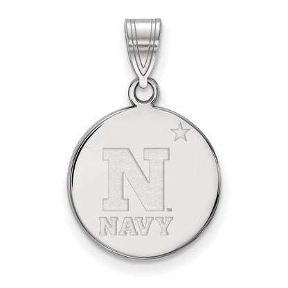 Sterlingsilber Rhodiniert Logoart Us Naval Akademie Mittel Plättchen Anhänger