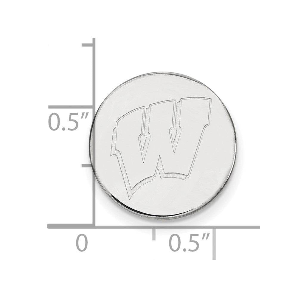 14K Weißgold Logoart University Of Wisconsin Buchstabe W Anstecknadel