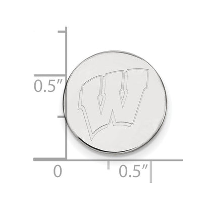 14K Weißgold Logoart University Of Wisconsin Buchstabe W Anstecknadel