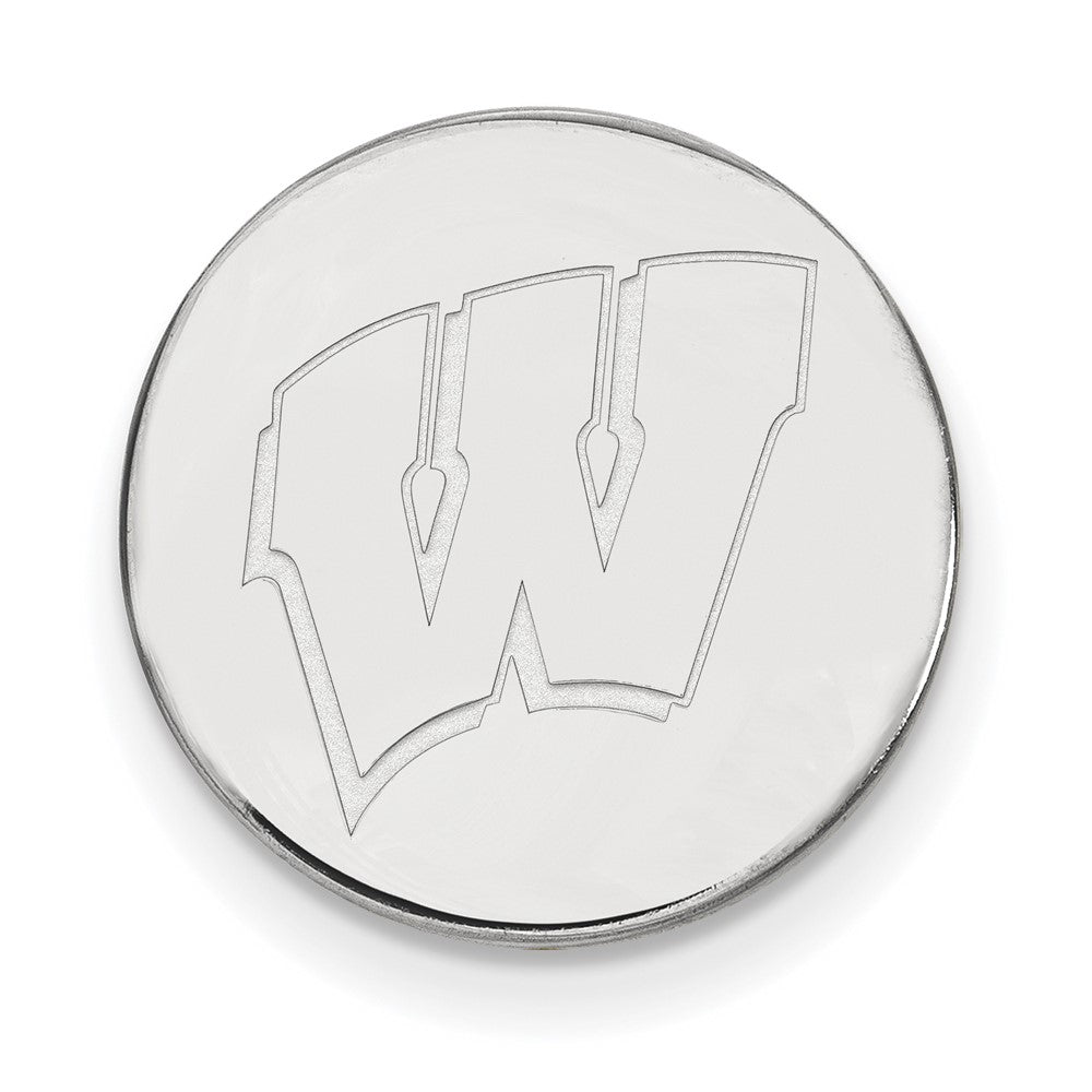 14K Weißgold Logoart University Of Wisconsin Buchstabe W Anstecknadel