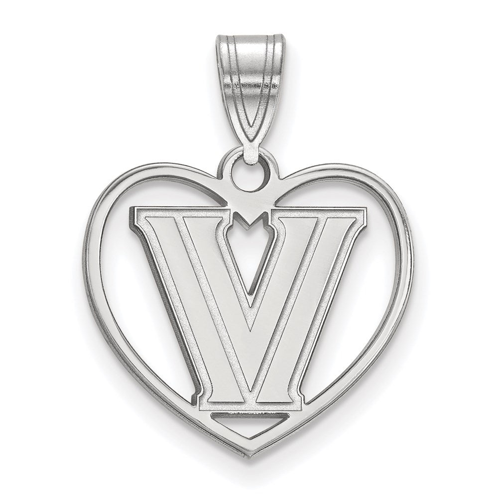Sterlingsilber Rhodiniert Logoart Villanova University Buchstabe V Herz Anhänger